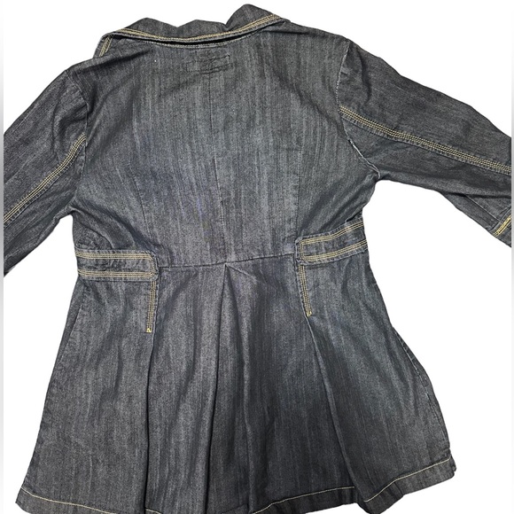 Womens Baccini Denim Peacoat Style Jacket Dark Blue Size PL (Petite Large) - Picture 8 of 9